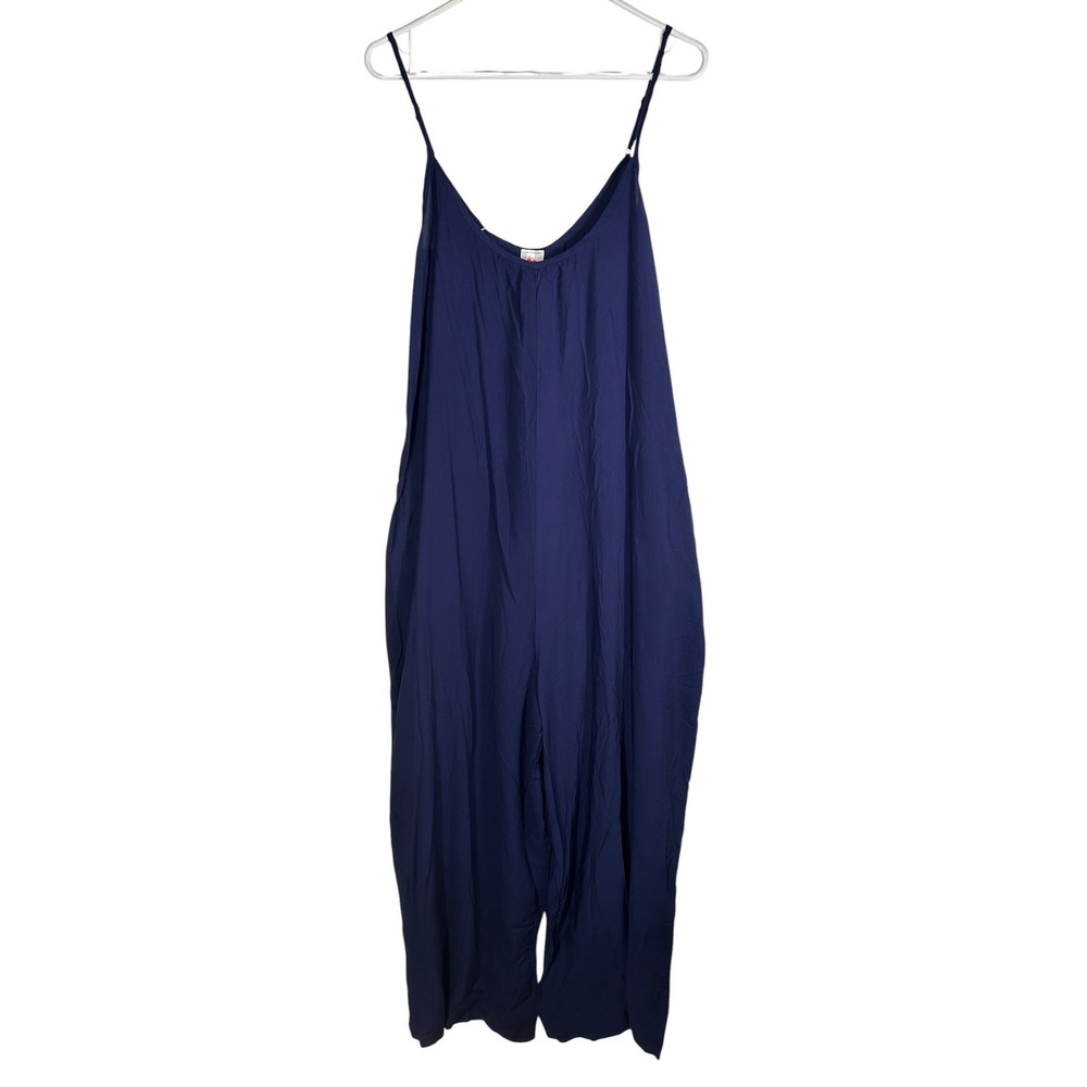 Buenos Ninos Navy Blue Oversized Harem Jumpsuit Wide Leg Adjustable Straps L